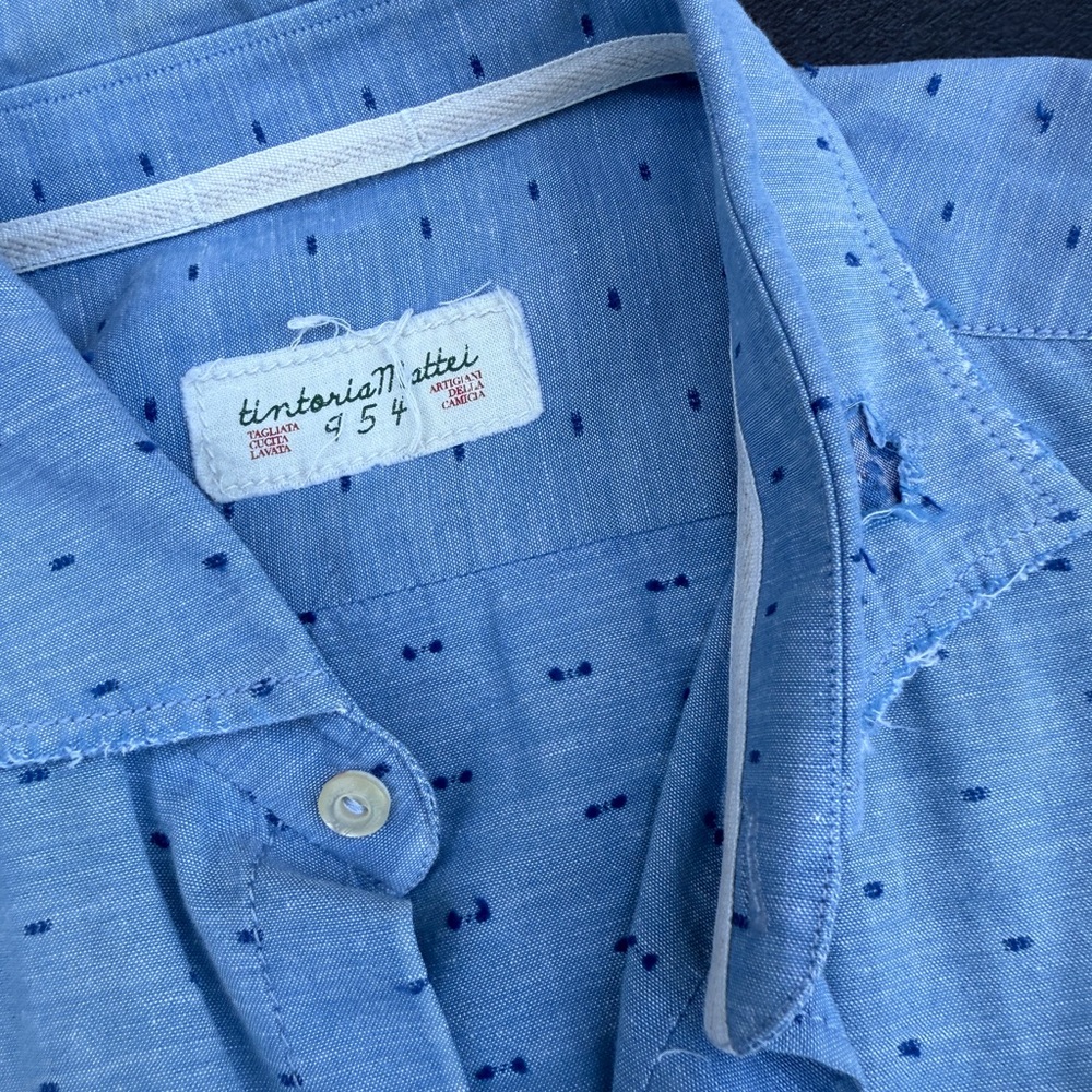 Tintoria Mattei Casual Blue Button-Down Shirt for Men